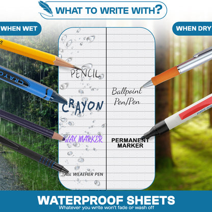 Waterproof Notepad - 4" x 6" All Weather Top-Spiral Notebook